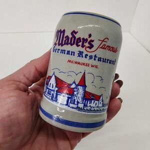 Maders German Restaurant Mini Stein Mug Milwaukee WI West Germany 3.5in Vintage